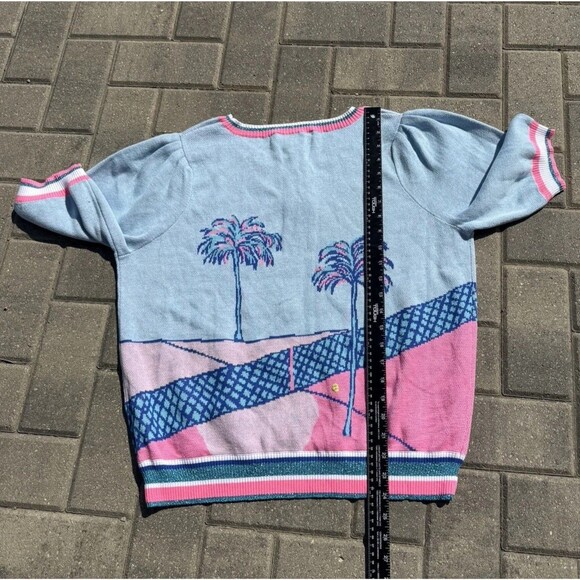 Lilly Pulitzer Vivie Sweater Palm Tree Knit Pullover Blue Pink Women NWT $148 XL - Picture 11 of 14